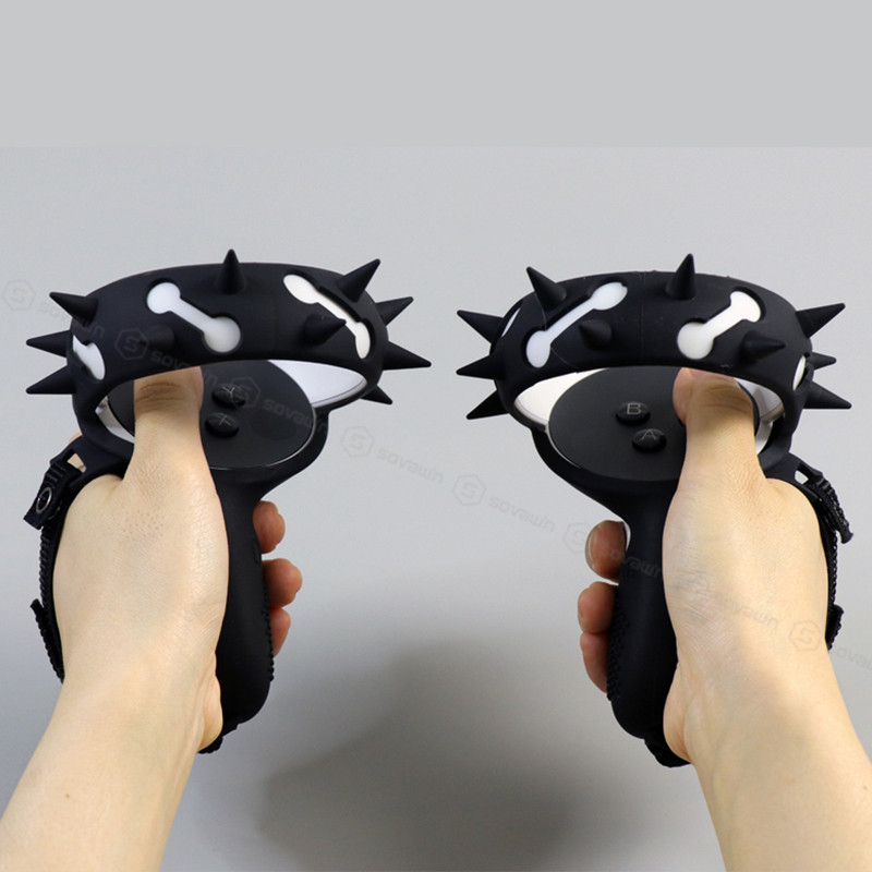 Silicone Protective Shell Case For Oculus Quest 2 VR Helmet Protective Front Cover Anti-Scratches With Touch Controller Cover