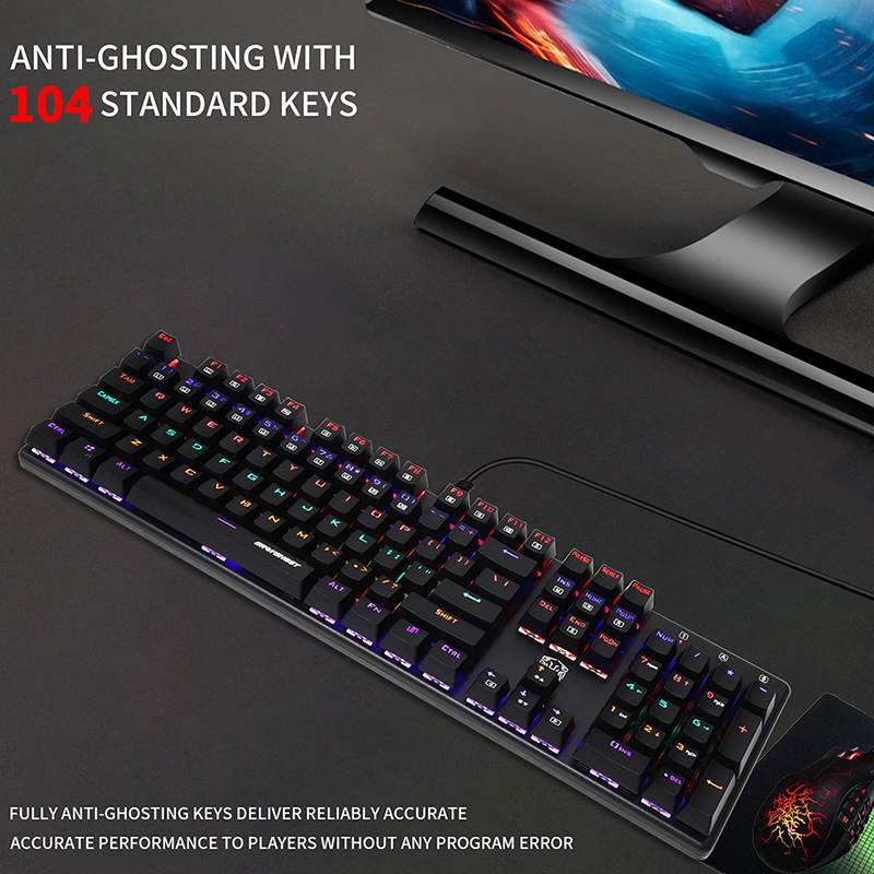 Gaming Mechanical Key-board Office USB Key-board Blue Red Switch Number keys