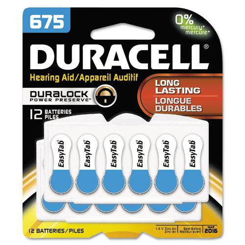 DURACELL Hearing Aid Easy Tab 675 Zinc Air Battery, 12-pack