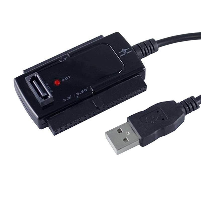 CBISATAU2 SATAIDE to USB 20 Adapter Supports 25Inch 35Inch 525Inch Hard Disk Drives Black