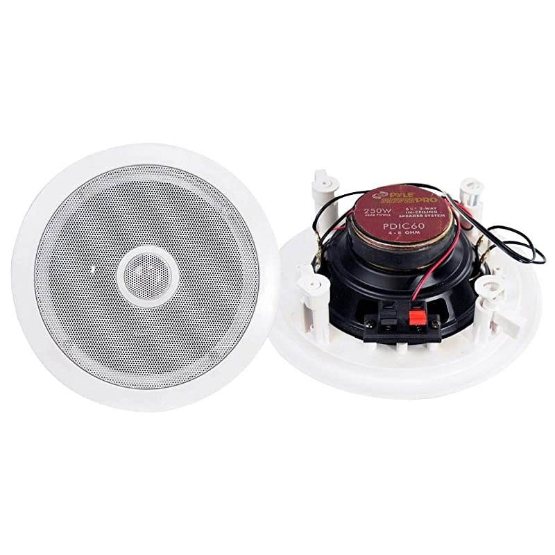 6  PDIC60 65quot 250W 2 Way Round In WallCeiling Home Speakers System Audio