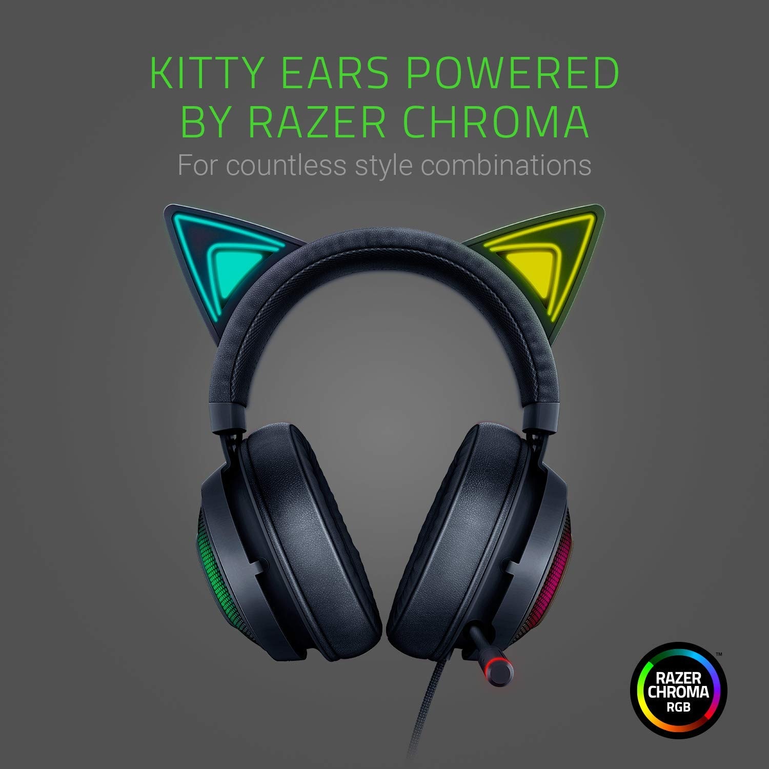 Razer Chroma HelloKitty I SANRIO Pink Exclusive Headphone Bluetooth Wireless Headset with Microphone RGB Light