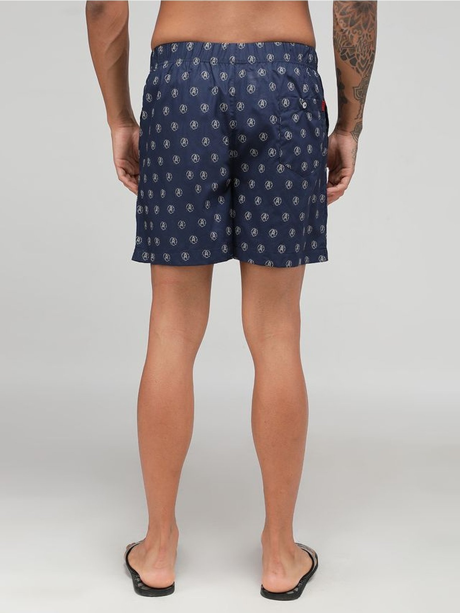 Zoiro Navy Cotton Regular Fit Printed Boxers