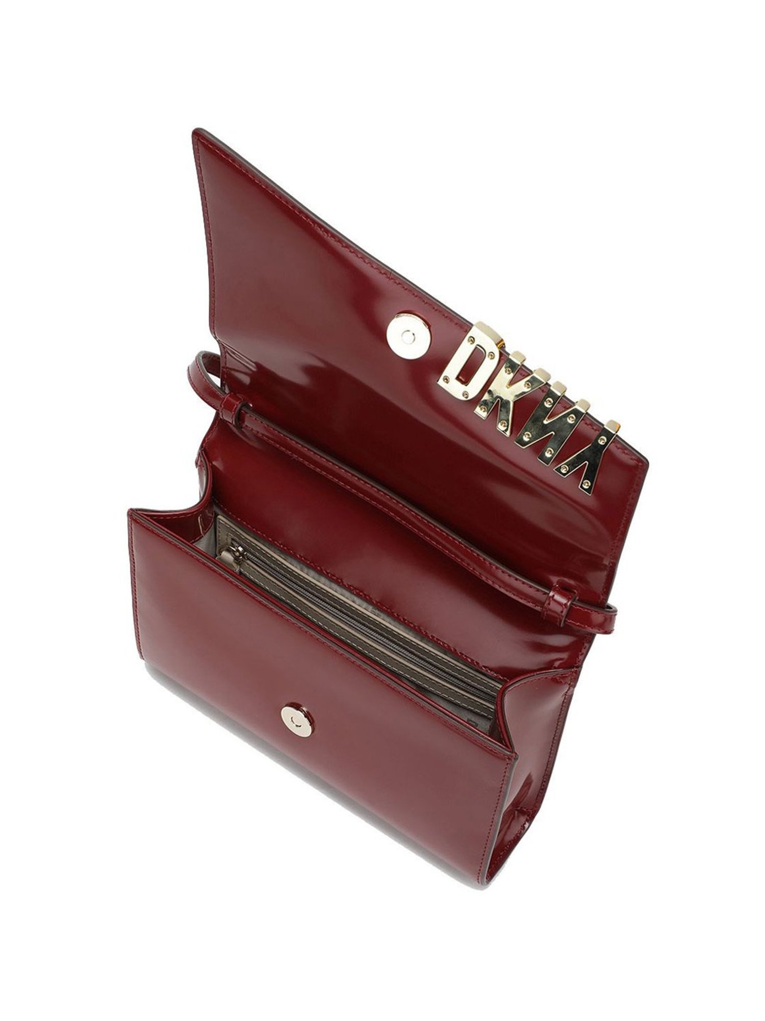 Dkny Red Leather Solid Sling Handbag