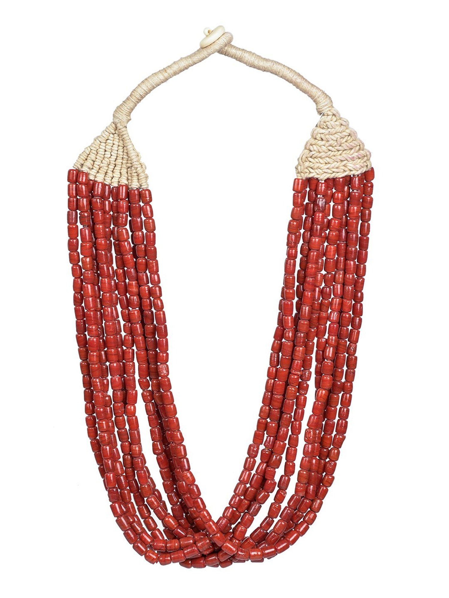 Imli Street Red Vintage Beaded Tribal Necklace