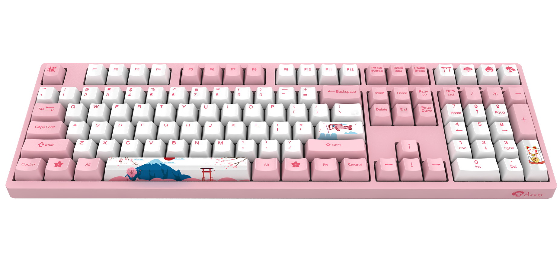 Akko 3108V2 Sailor Moon Gaming Mechanical Keyboard Pink Switch Double Shot Dye Sub PBT Keycaps NKRO Detachable USB Type-C Pink Cat Paw