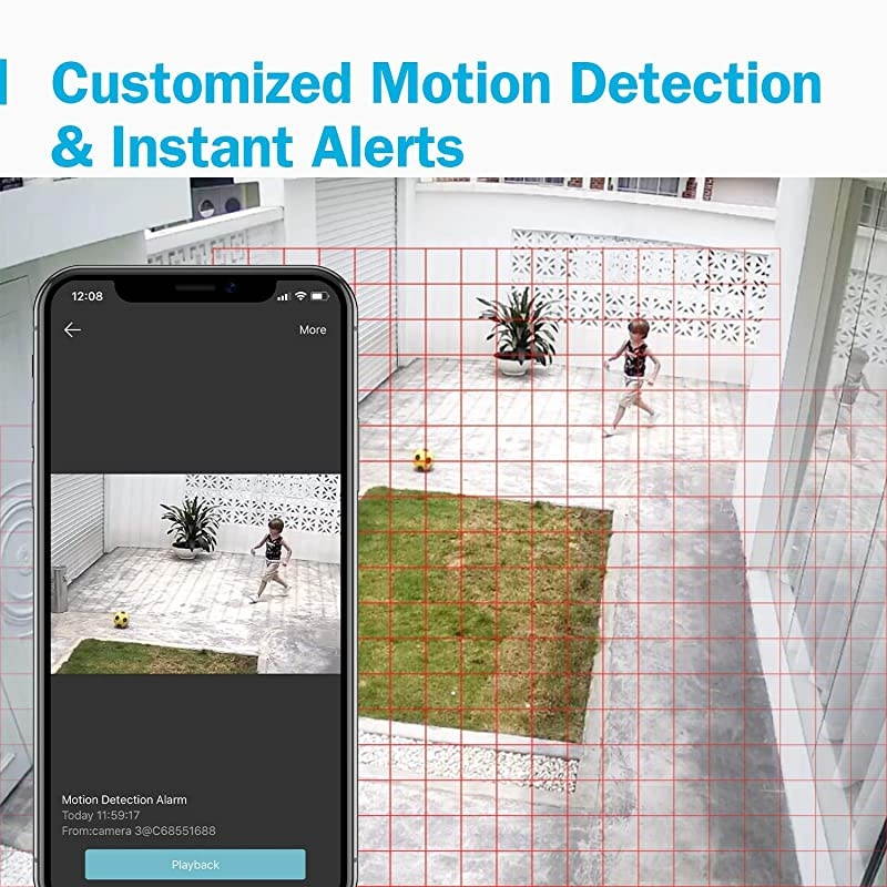 5MP Lite Security Camera System Outdoor 8 Channel H.265+ DVR and 8X1920TVL IP66 Weatherproof Home CCTV Cameras, Smart Playback, Instant Email Alert with Images, 1TB Hard Drive - E200