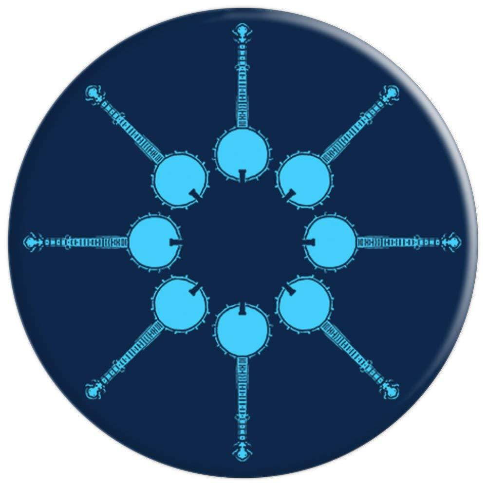 Banjo Mandala Mindfulness Folk & Bluegrass Graphic PopSockets Grip and Stand for Phones and Tablets