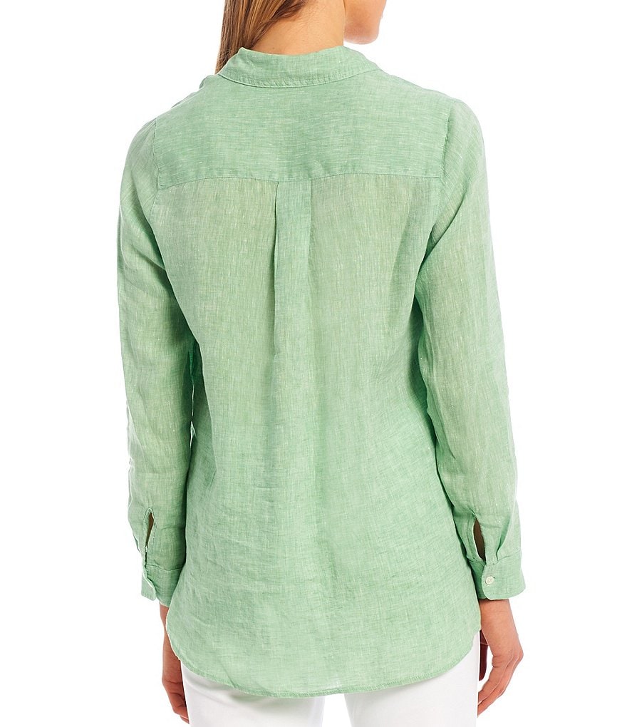 J.McLaughlin Britt Button Front Collared Linen Blouse