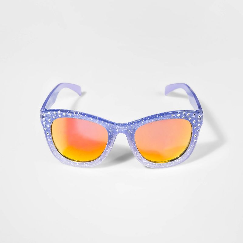 Girls' Mirror Lens Sunglasses - Cat & Jack™ Purple/Blue