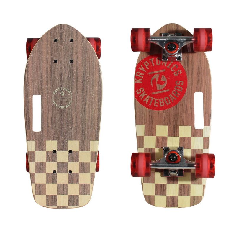 Kryptonics 19" Stubby Cruiser Board - Red/Brown