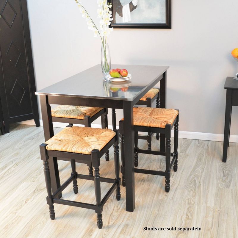 Cooper Stainless Steel Top Bar Table Wood/Black - Carolina Cottage