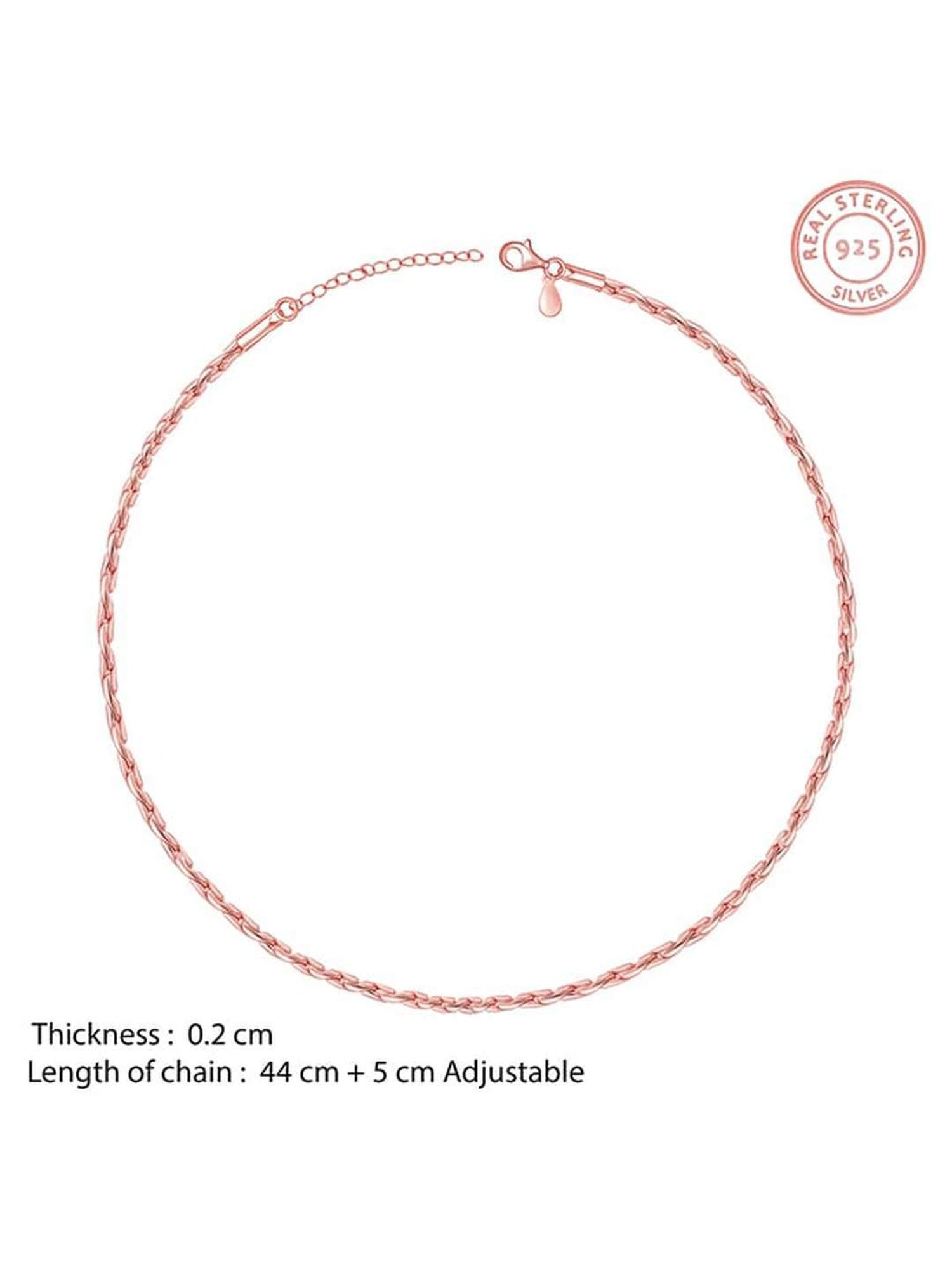 GIVA 925 Silver Rose Gold Rhythmic Rain Chain for Women & Girls