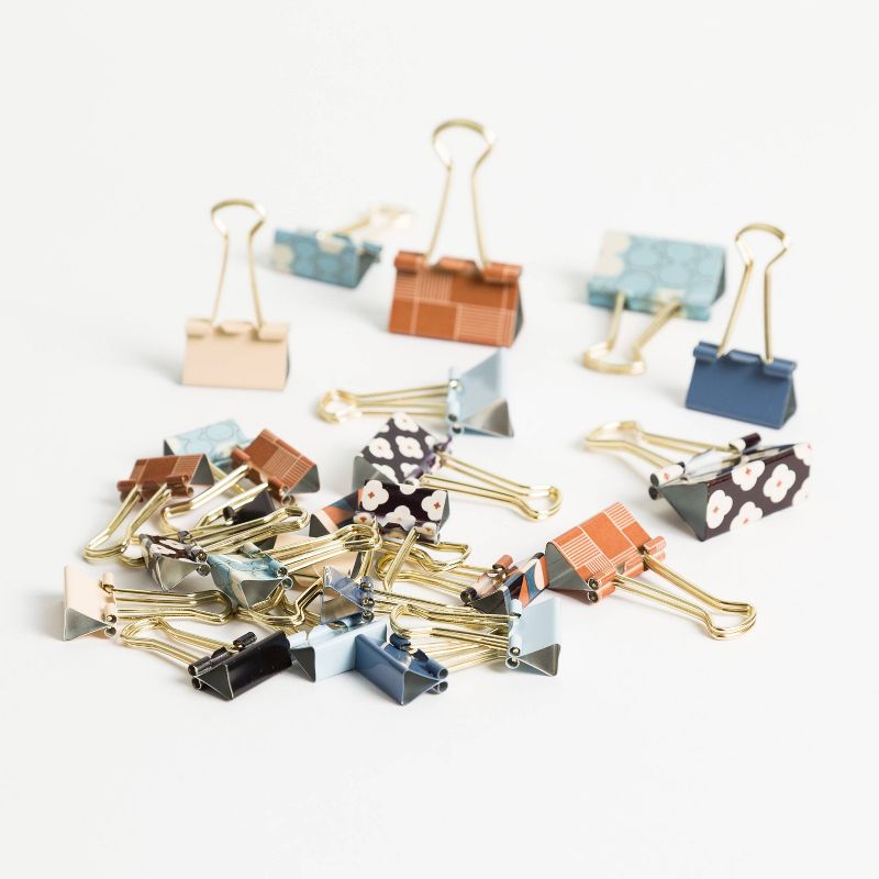 U Brands 25ct Binder Clip Set - Abstract Terracotta