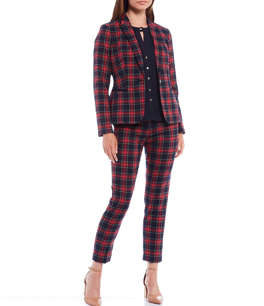 Preston & York Caroline Bow Woven V-Neck 3/4 Sleeve Blouse