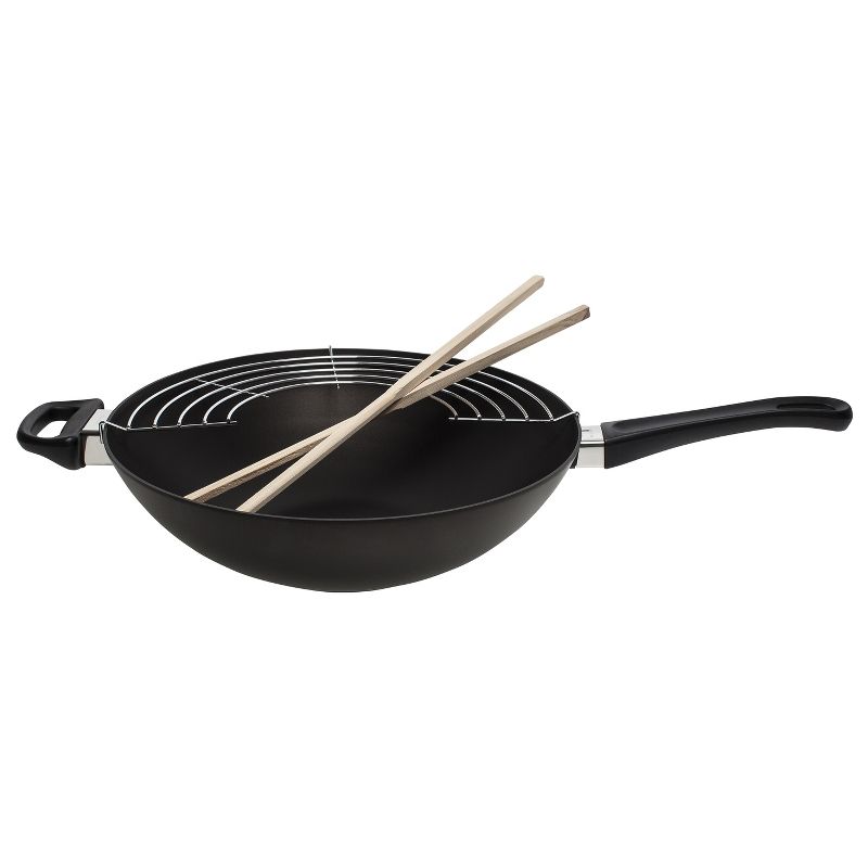 Victoria Cast Iron Wok with Stability Base 14" Black
