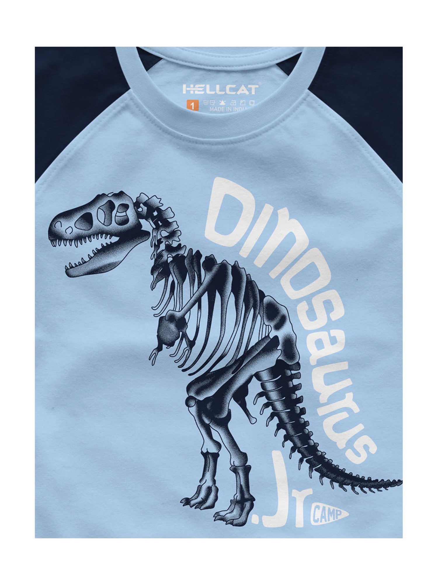 HELLCAT Kids Blue Printed T-Shirt with Shorts