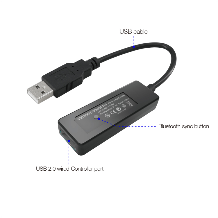 DOBE USB Wired Wireless Bluetooth Converter Adapter for Nintendo Switch / Wii U, Xbox One X/S, PS4 / PS3 Controller