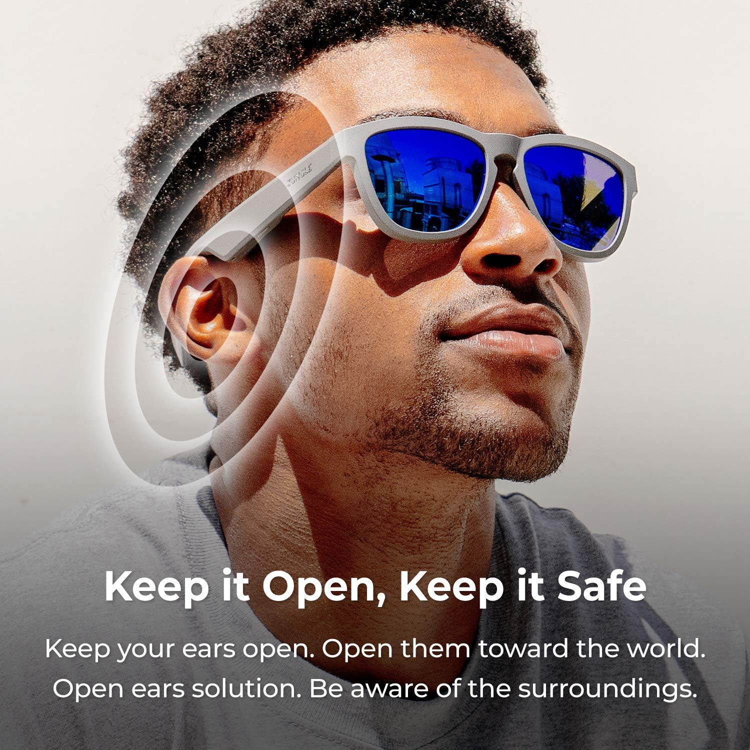 ZUNGLE V2 Viper: Bluetooth Audio Sunglasses with Over-Ear True Wireless Bone Conduction Headphones. for Men, Bluetooth 5.0, Built-in Mic, Music, Phone Call, AI Assistance(Matte Black Frames)