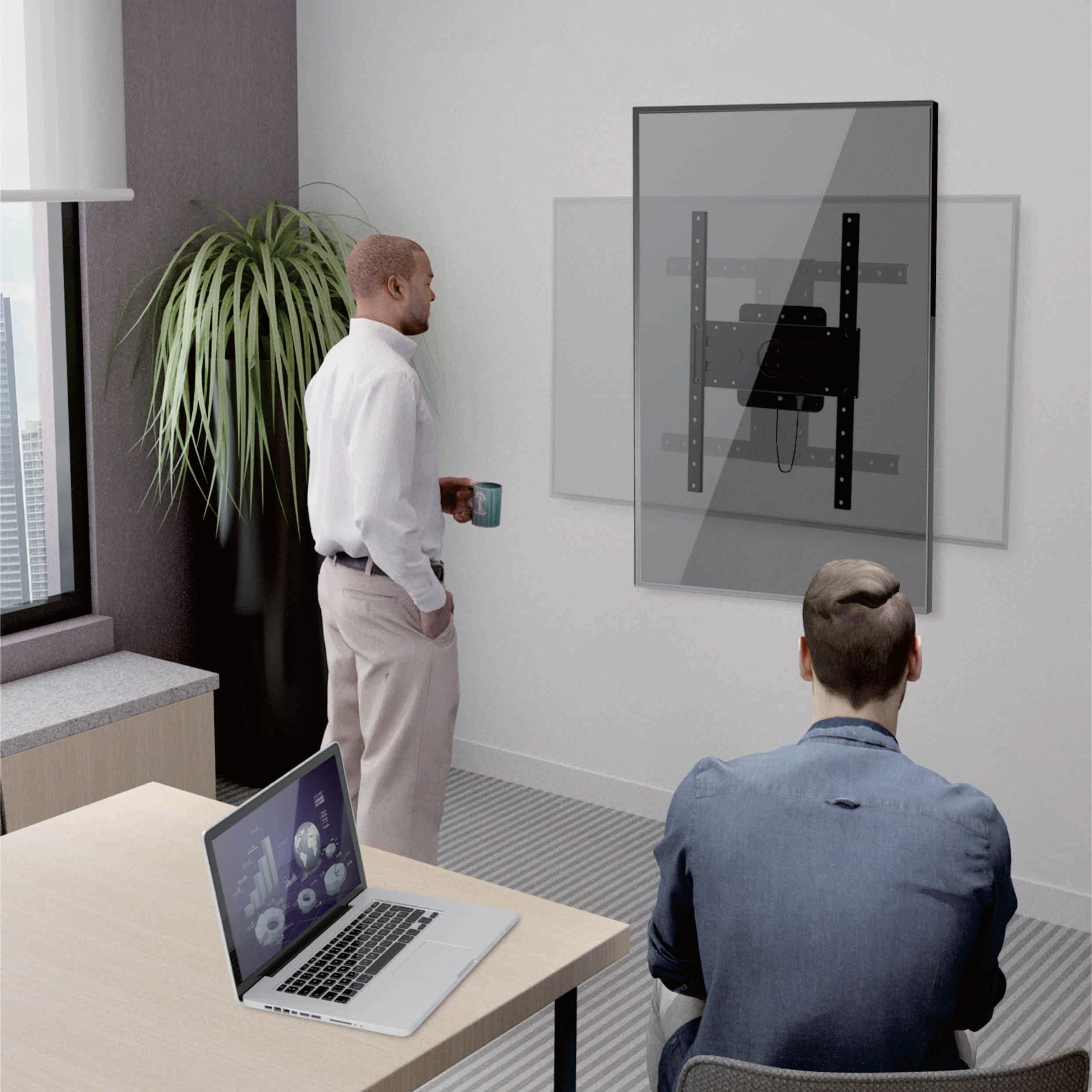 Large Portrait and Landscape Rotating TV Wall Mount, 37"-80" TVs,up to 110lbs