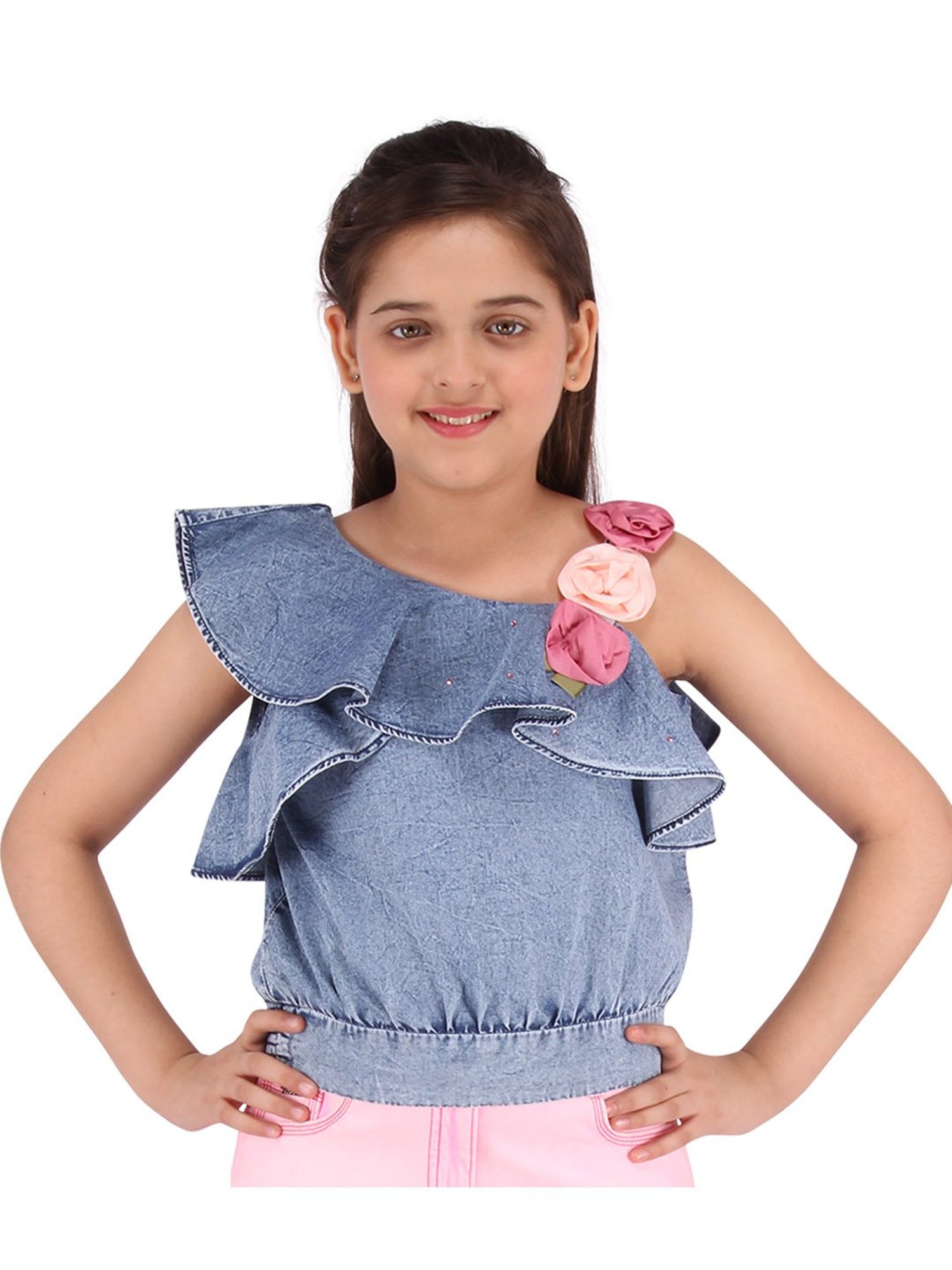 Cutecumber Kids Blue Applique Top