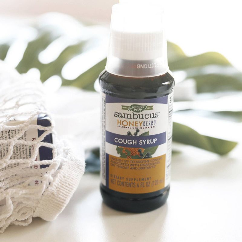 Nature's Way Sambucus HoneyBerry Cough Syrup with Elderberry - 4 fl oz