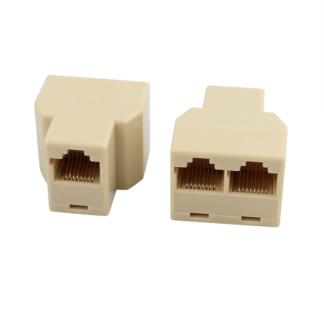 2 Pcs RJ45 Female to ADSL Female Network Splitter Adapter Connector 3 Ports