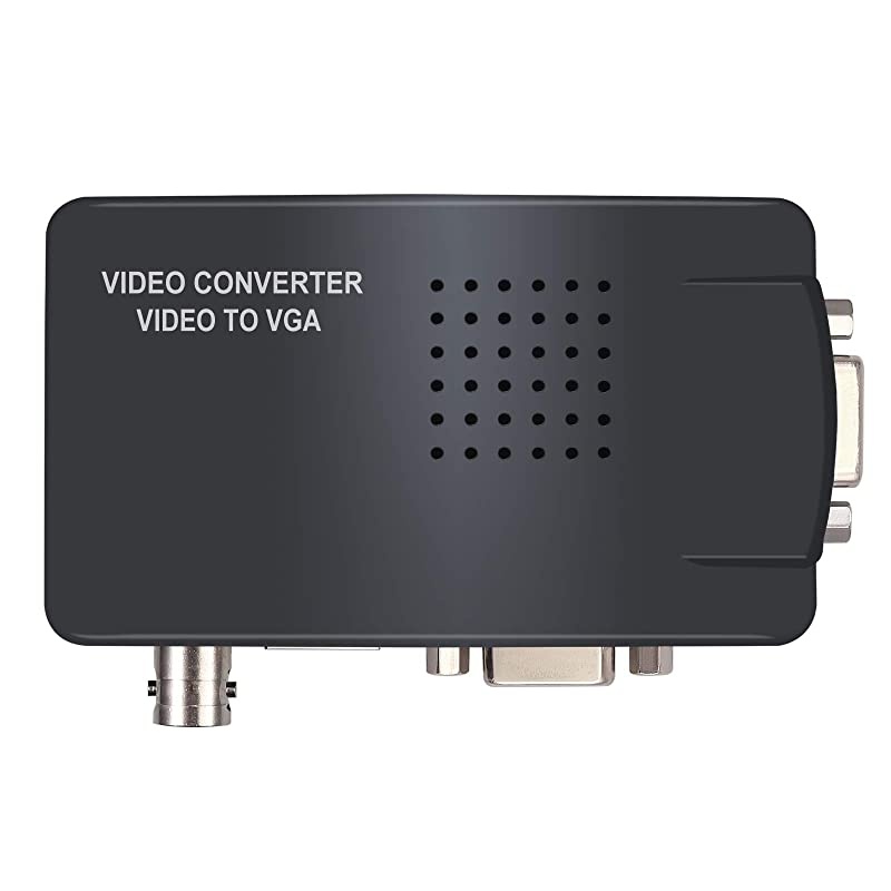 BNC SVideo VGA to VGA Converter Box PC to TV VGA Input to VGA Output Laptop Computer Monitor Converter Adapter Support PAL NTS for PC CCTV Camera DVR DVD Player