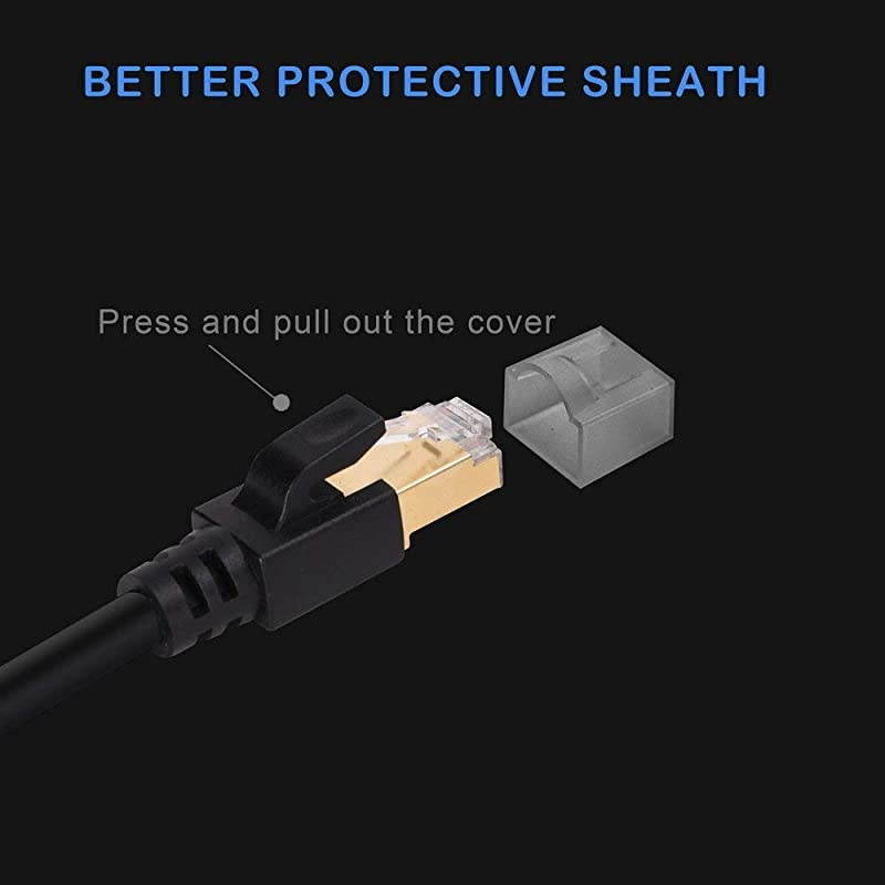 8 Ethernet Cable 60ft LIQUN Internet Cable Lastest 40Gbps 2000MHz High Speed SFTP Patch Cables with Gold Plated RJ45 Connector for Router Modem Gaming Xbox