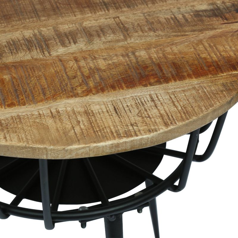 Kenwood Modern Industrial Handcrafted Mango Wood Side Table Natural/Black - Christopher Knight Home