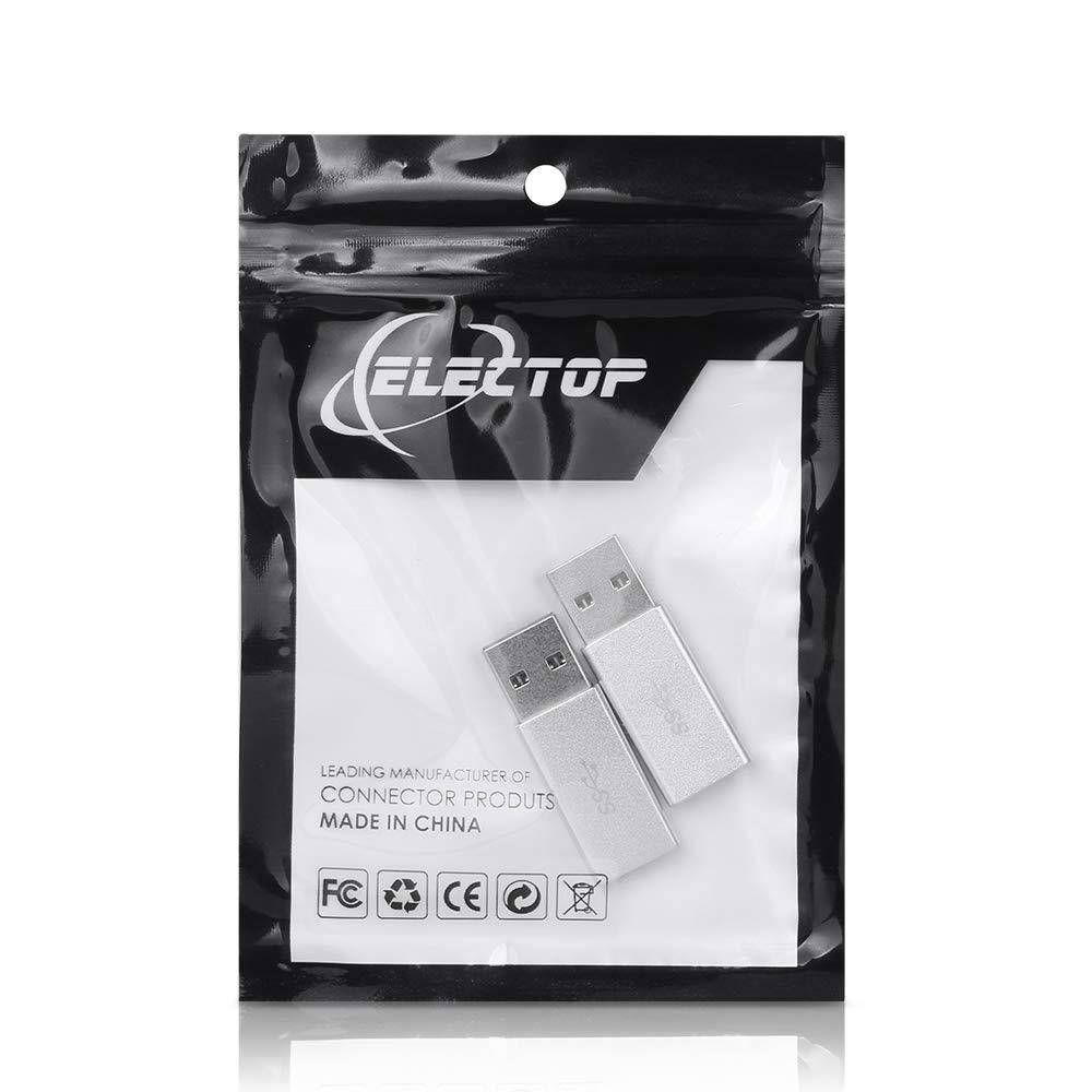 Electop USB 3.1 Type C Female to USB A Male Adapter (2 Pack), Type A to C USB 3.1 Female to USB A Female Adapter Converter Support Data Sync and Charging