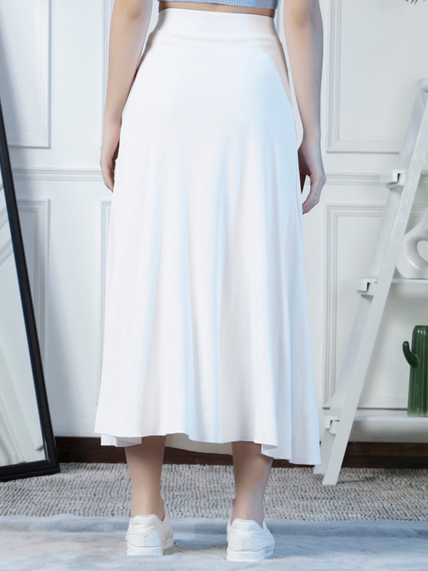 Belle Fille White Floral Print Skirt