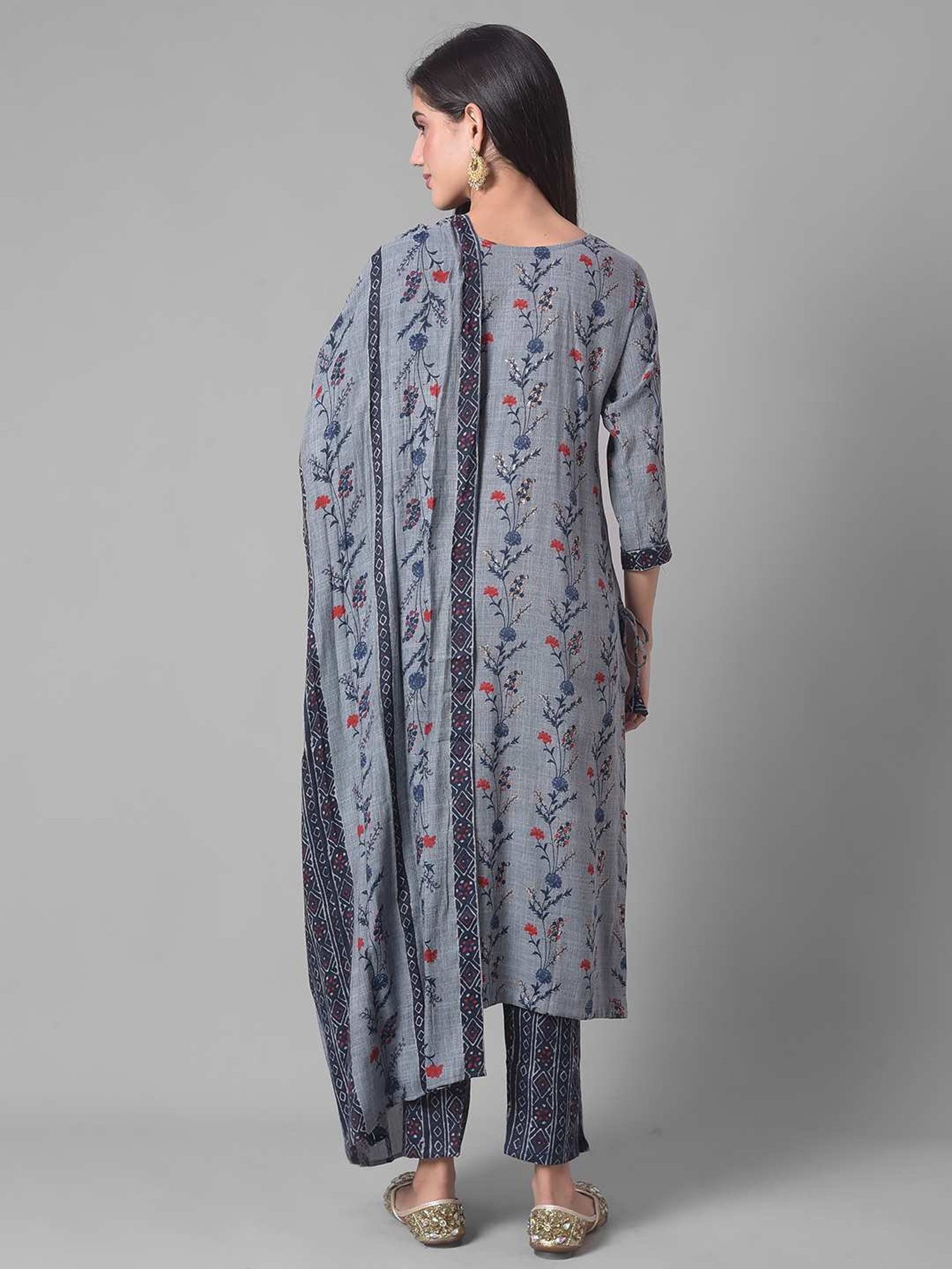Dollar Missy Blue Embellished Kurta With Pants & Dupatta