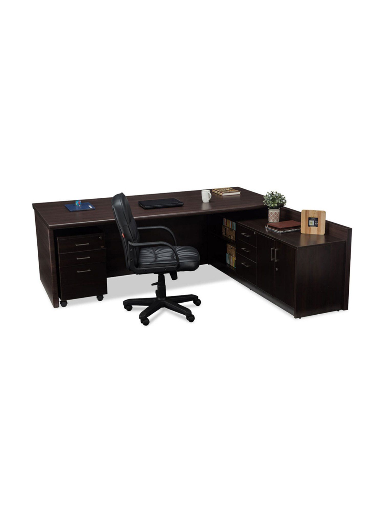 Durian Theon Brown Engineered Wood Office Desk