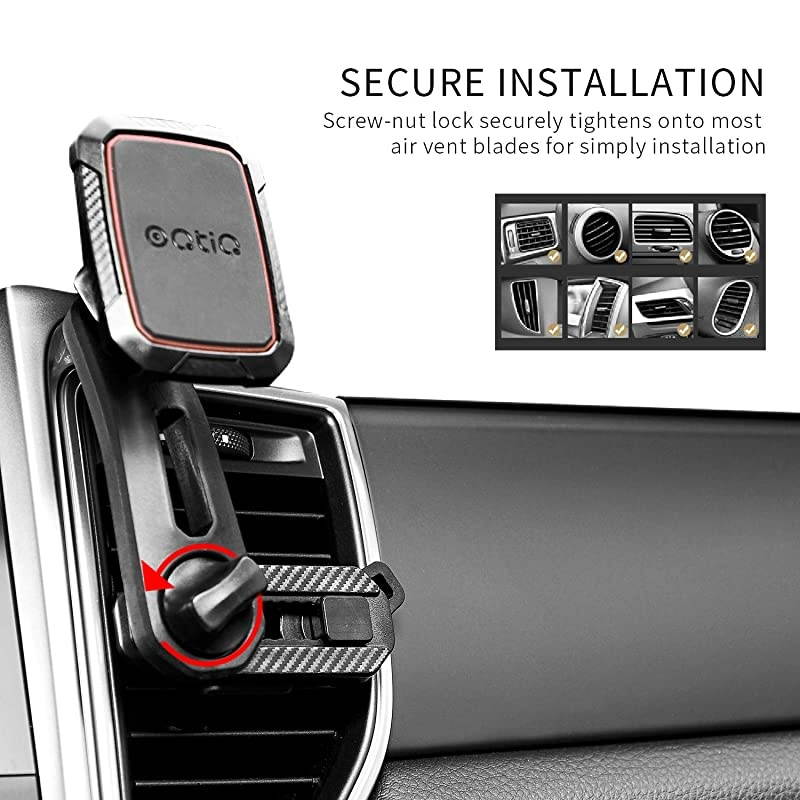 Air Vent Car Phone Mount, Long Arm Air Vent Phone Holder with 360 Rotation Design, Built-in 6 Strong Magnets, Universal Car Vent Holder for All Cell Phone & Mini Tablet
