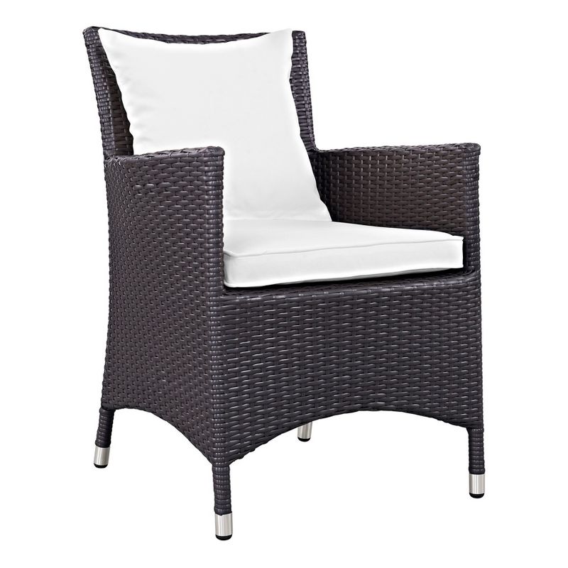 Convene Dining Outdoor Patio Armchair in Espresso White - Modway