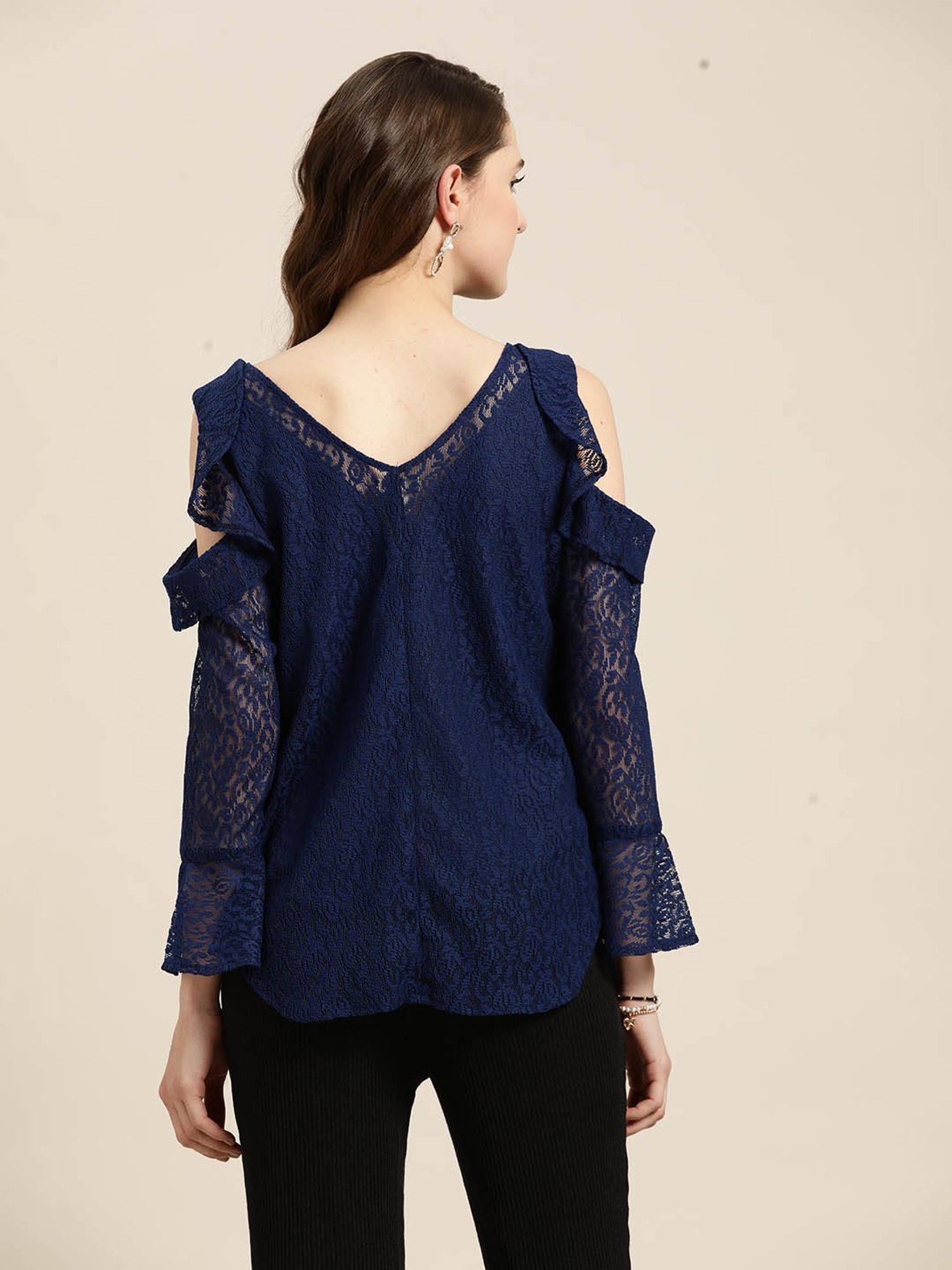 Qurvii Navy Self Design Top