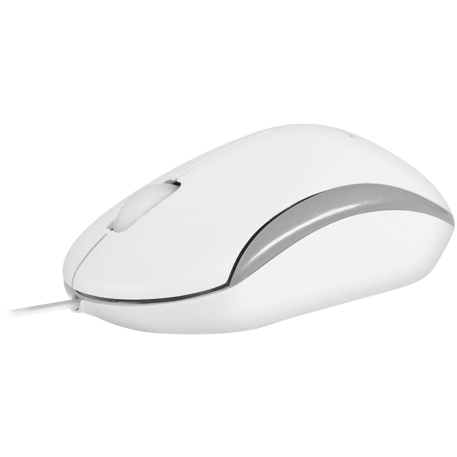 Macally QMOUSE USB Wired 3 Button 1200dpi Optical Mouse - White