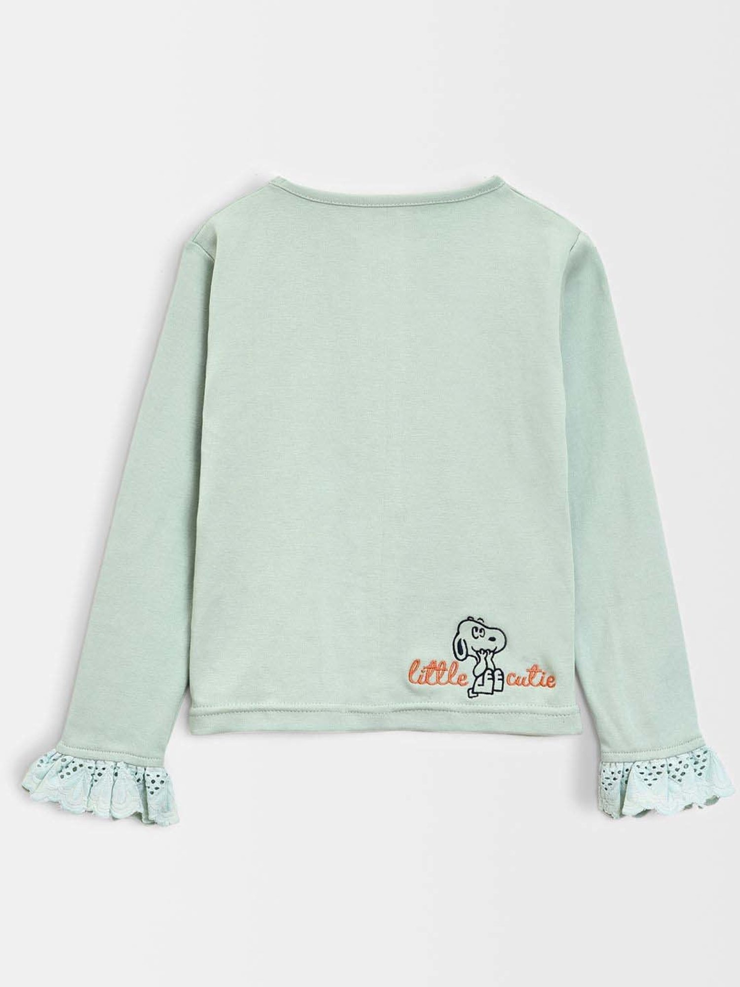 MiArcus Kids PEANUTS LITTLE CUTIE Green Cotton Printed Full Sleeves T-Shirt