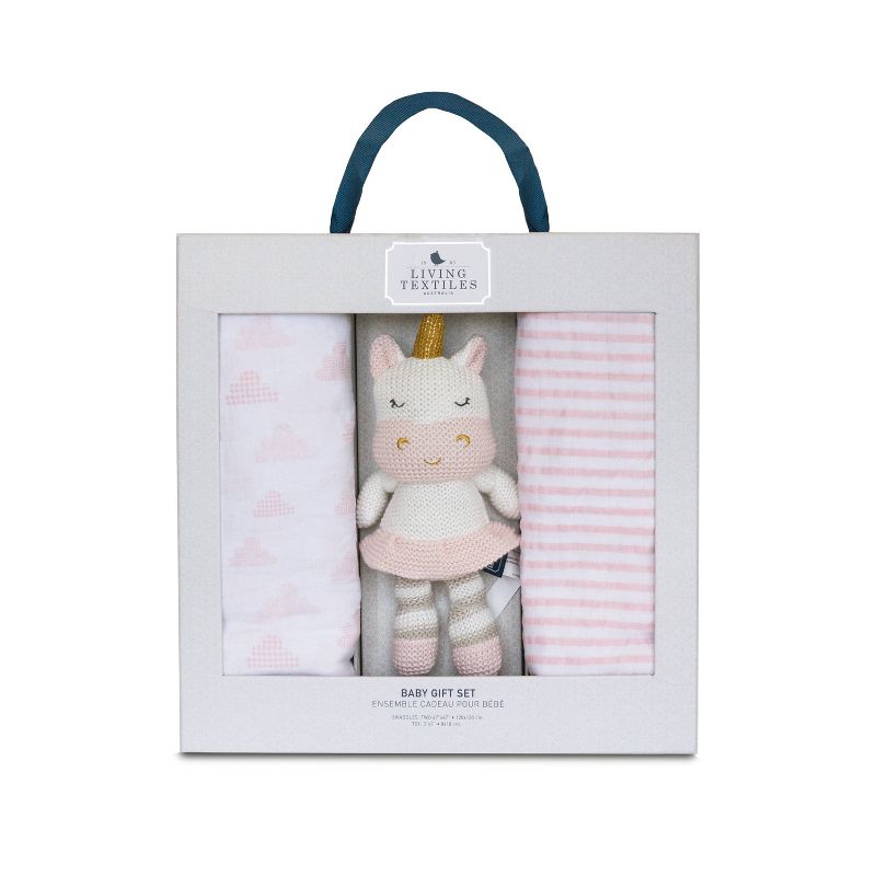 Living Textiles Bento Gift Set Pink Swaddle + Kenzie - 2pk