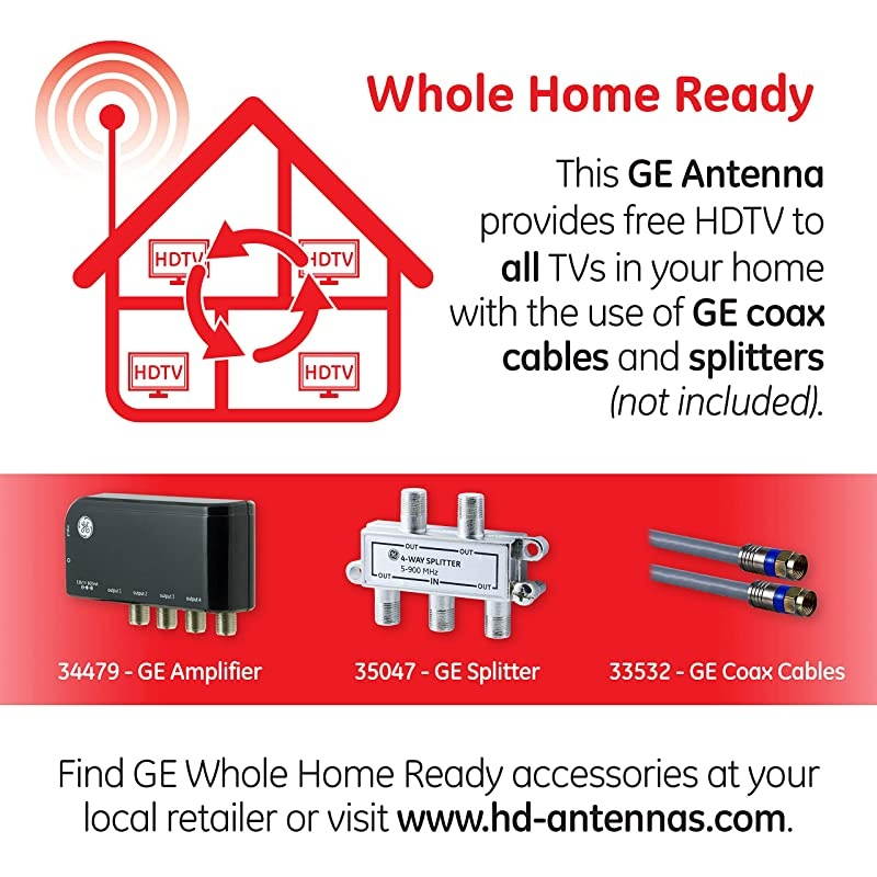 UltraPro Black Stealth Mobile TV Antenna Perfect for Tailgating and Camping Indoor Outdoor Attic Long Ran Antenna Digital HDTV Antenna 4K 1080P VHF UHF 6 ft Coaxial Cable 34140