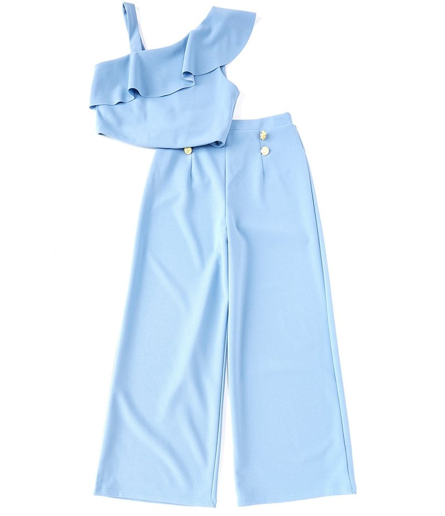 Honey and Rosie Big Girls 8-16 Asymmetric-Ruffle Top & Pant Matching Set