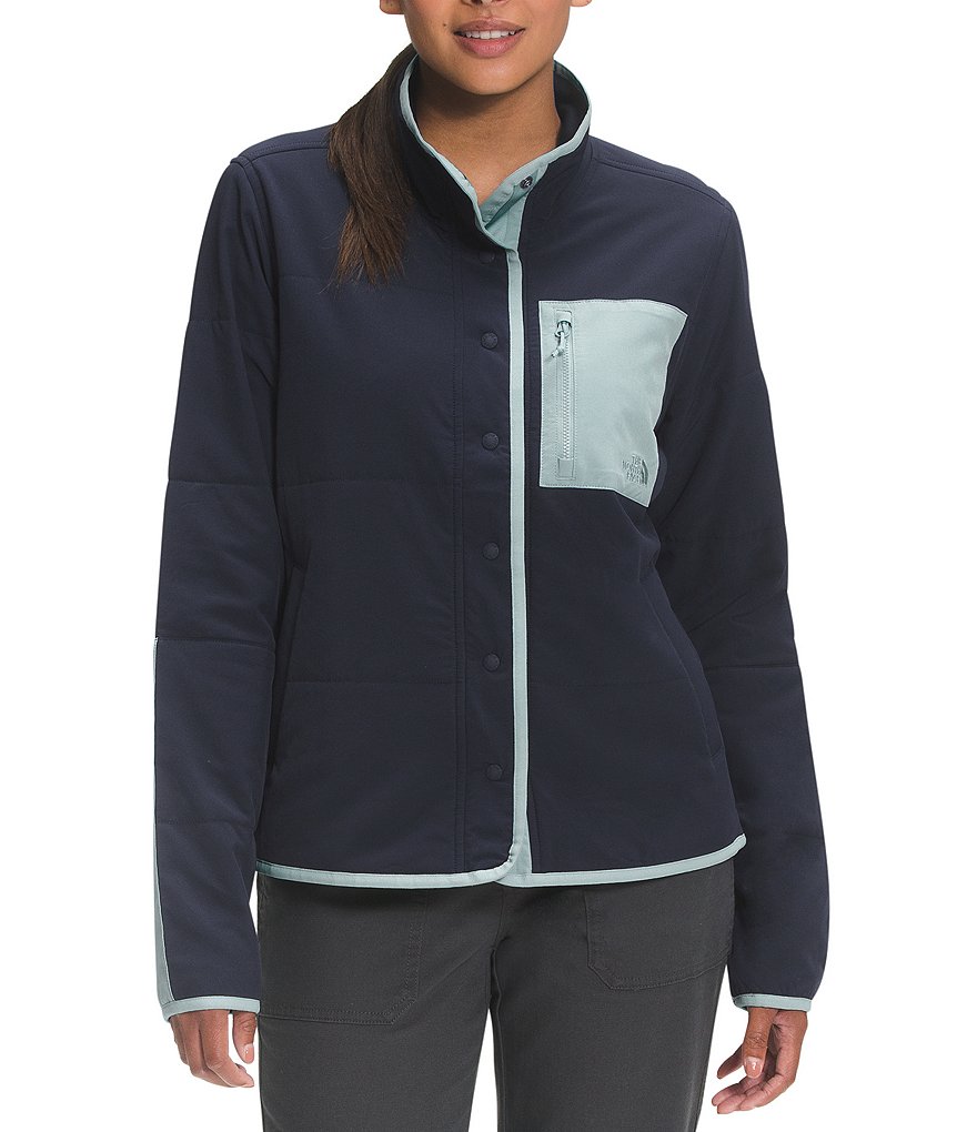 The North Face Snap-Front Long Sleeve Colorblock Mountain Sweatshirt Jacket