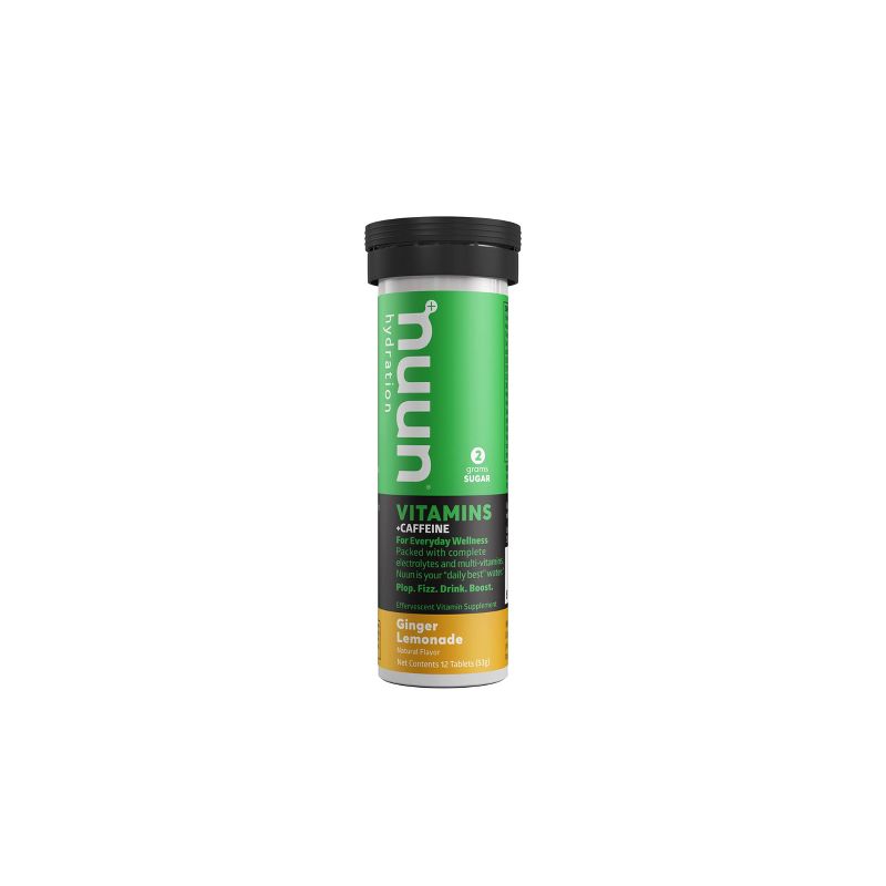 nuun Ginger Lemonade with Caffeine Hydration Vitamins - 12ct