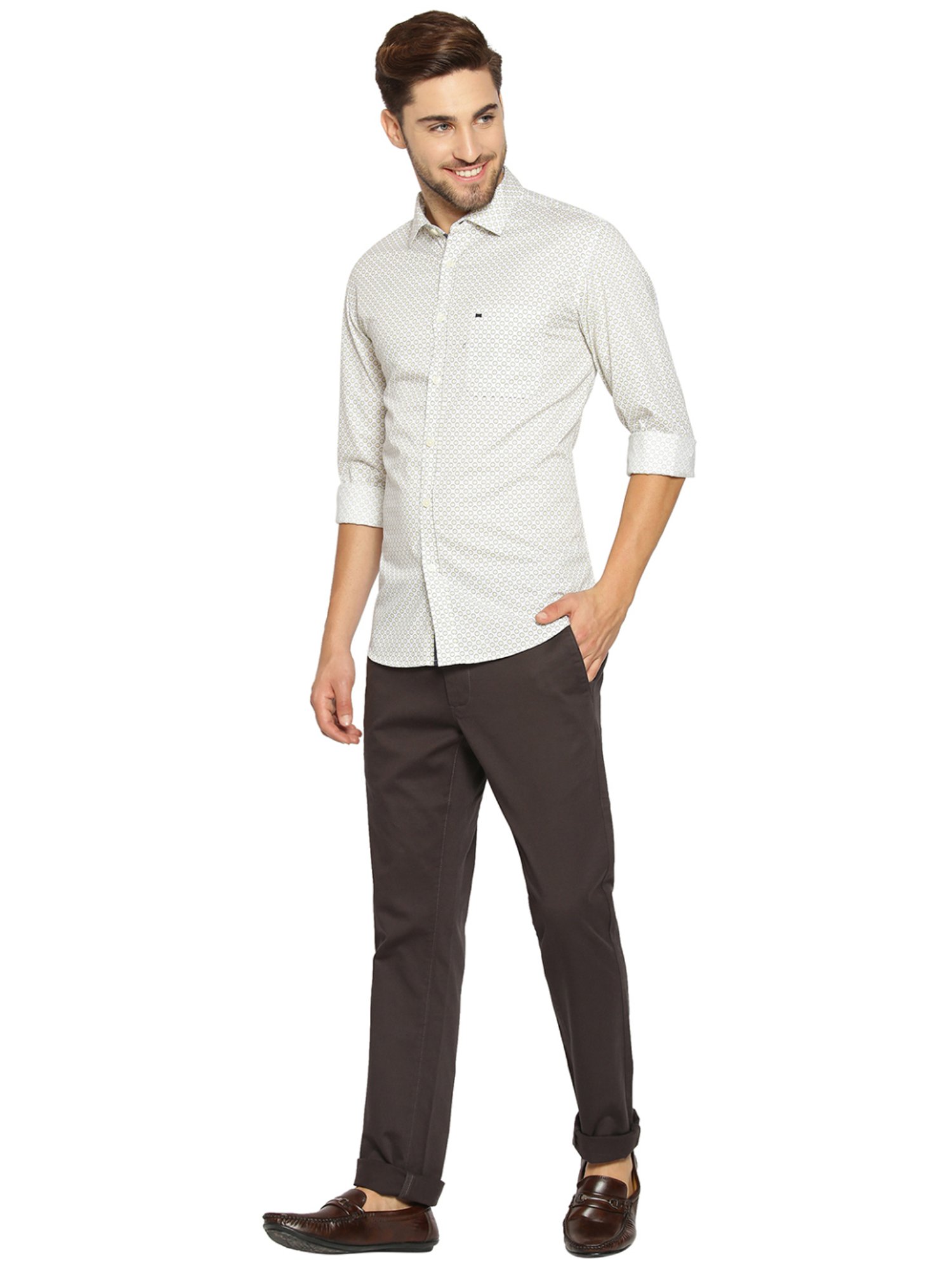 Spykar Blue Cotton Slim Fit Checks Shirt