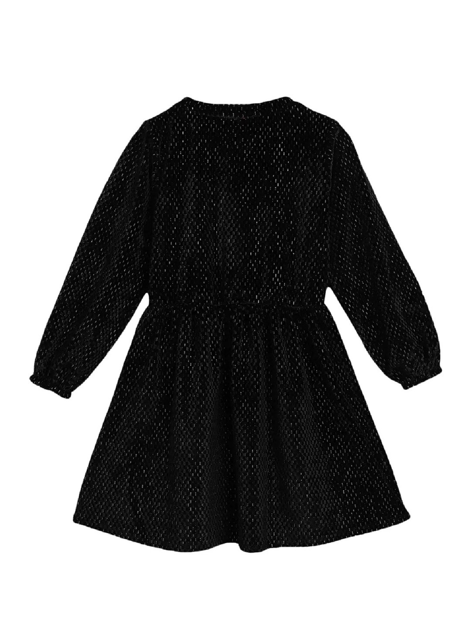 Blue Giraffe Kids Black Solid Full Sleeves Dress
