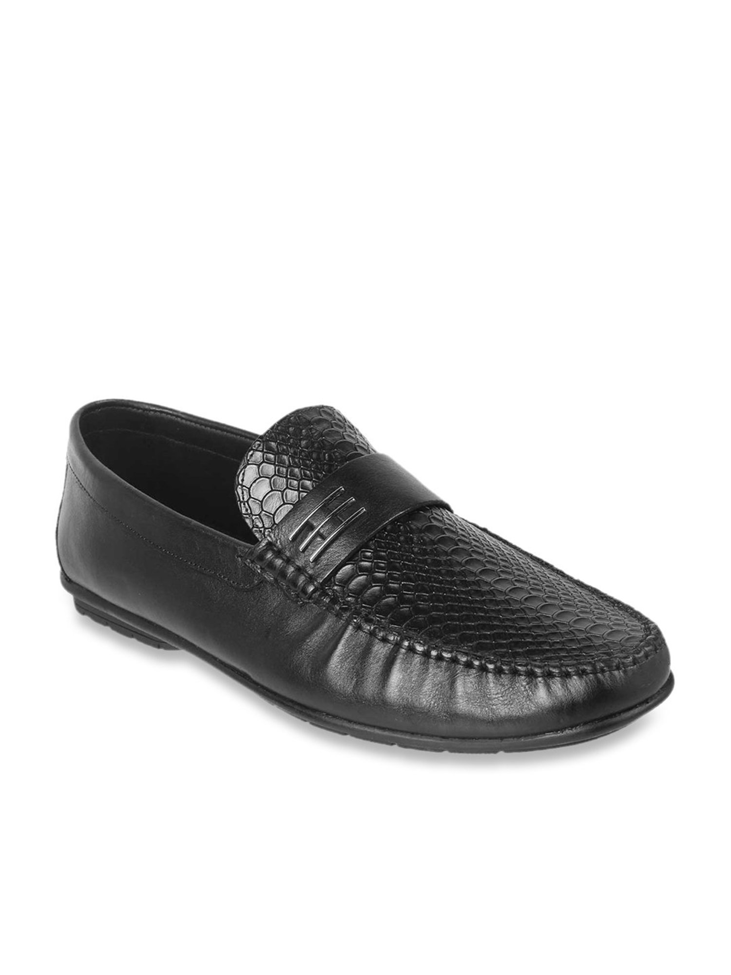 Mochi Men's Black Casual Loafers