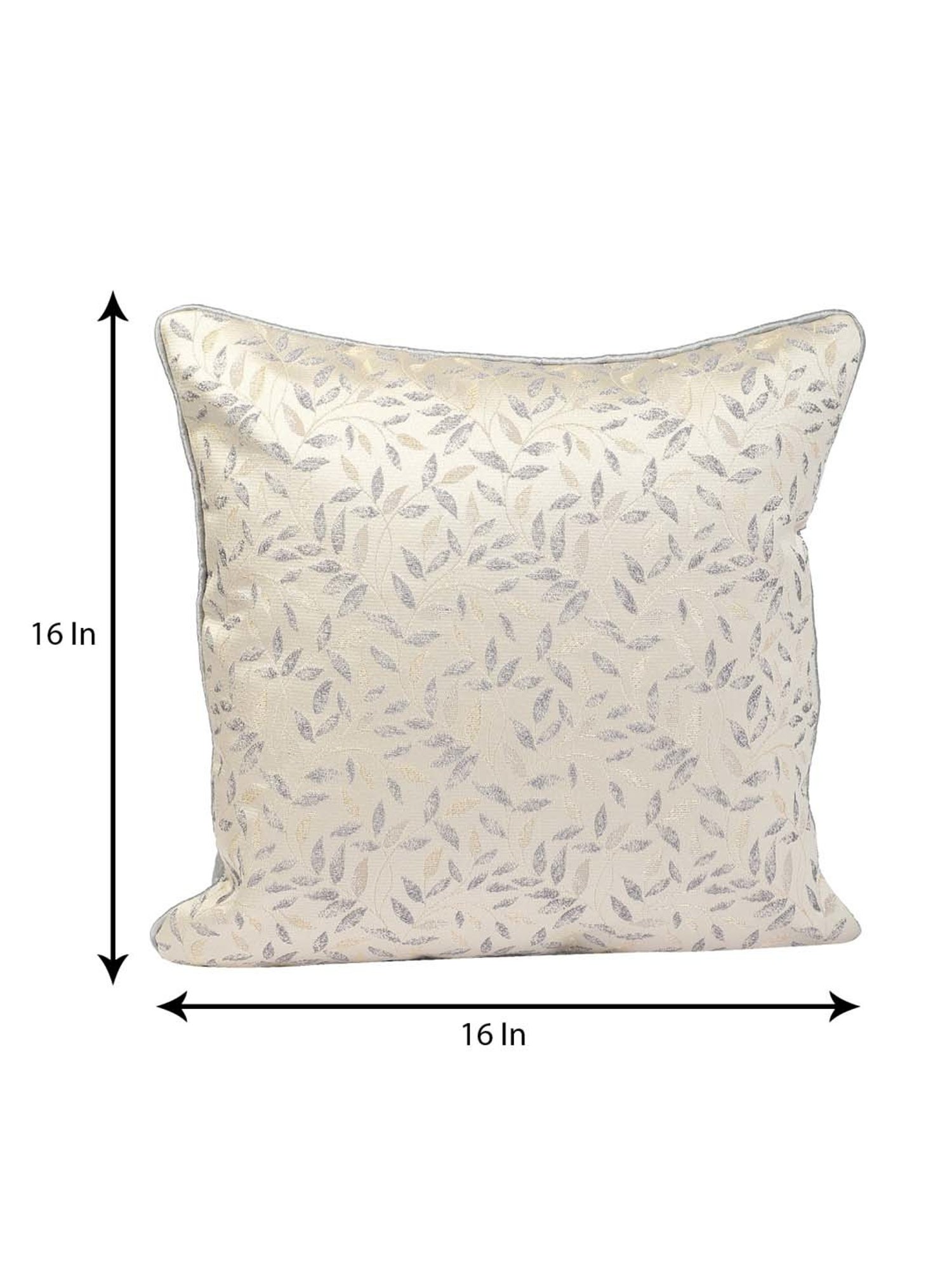 MFD HOME Furnishing Silver Silk Cushion Cover - Set of 1