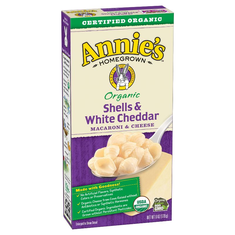 Annie's Homegrown Organic Macaroni & Cheese Shells & White Cheddar - 6oz