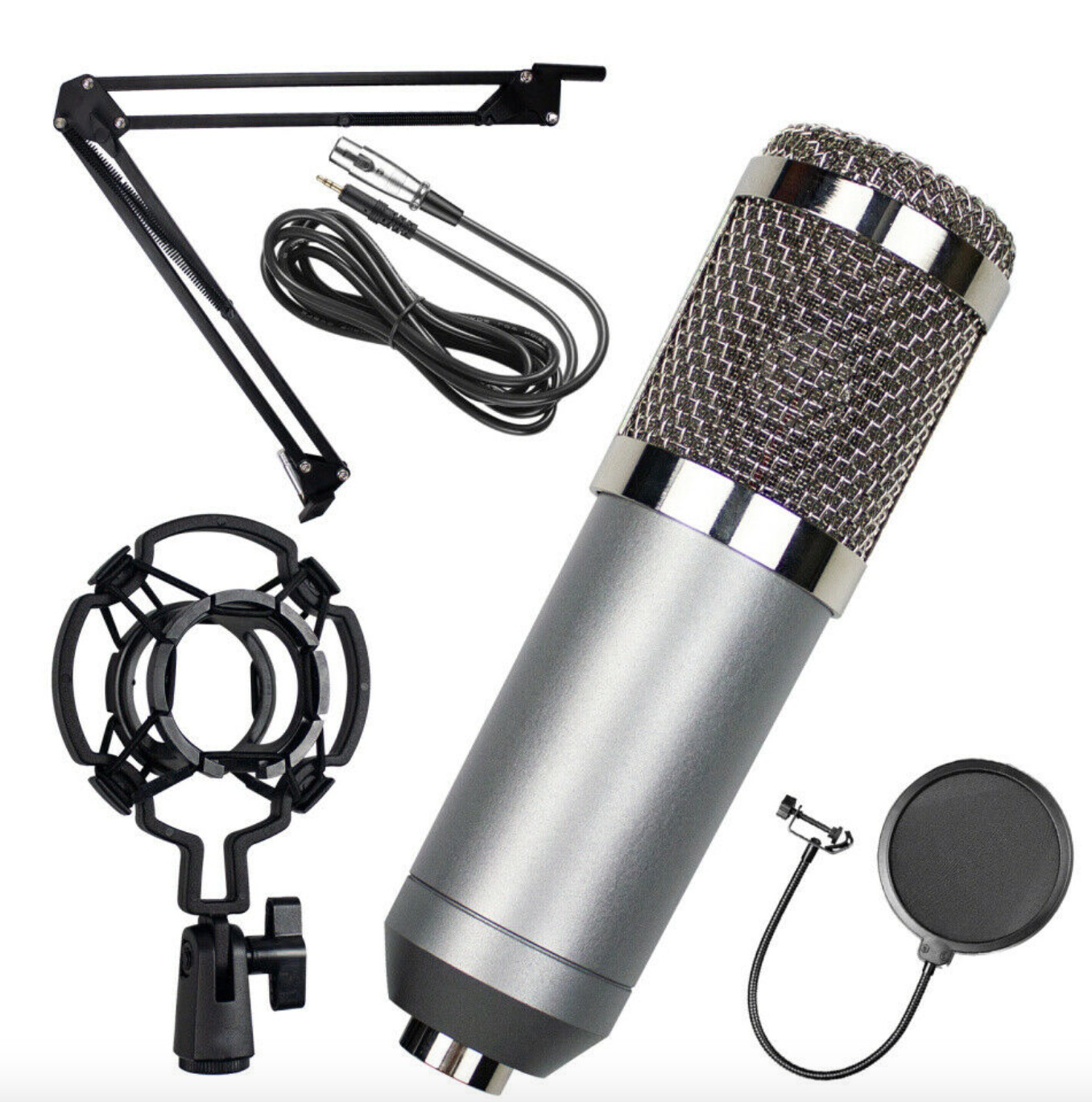 gold--BM800 Professional Suspension Microphone Kit Studio Live Stream Broadcasting Recording Condenser Microphone Set